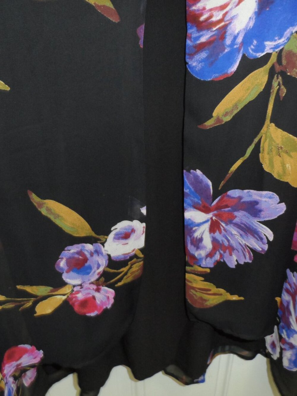 Collection Michel Studio  Sleeveless Plus Size 22 Floral Dress Blue Black Midi - Picture 9 of 16